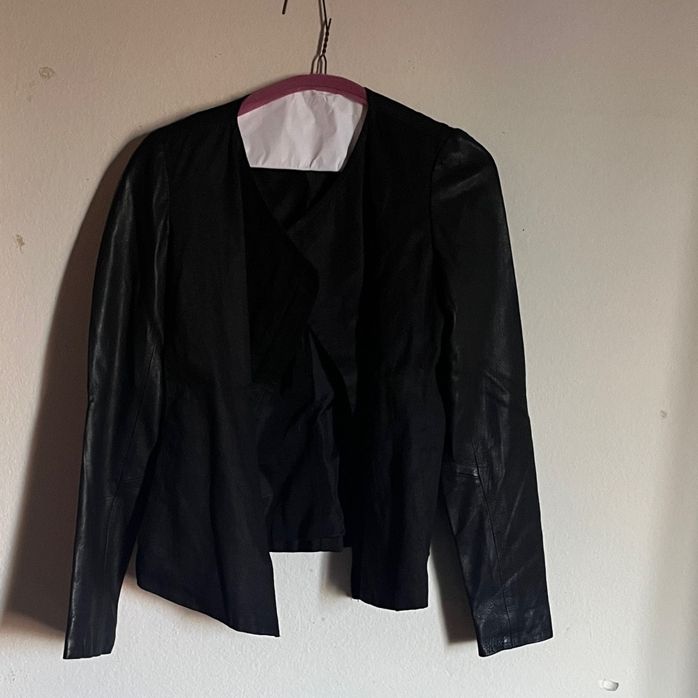 Vince Black Leather Women's Jacket